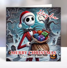 JACK SKELLINGTON Personalised Christmas Card - Nightmare Before Christmas Card