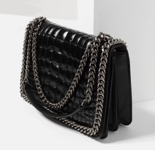 Zara Womens Bag Black Leather