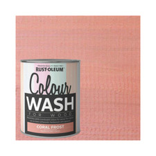 Rust-Oleum Colour Wash: Coral Frost Pastel Pink Blush Interior Wood Paint 750ml