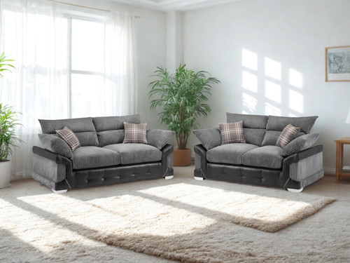 Logan sofa settee grey - 3+2,