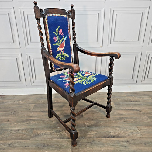 Antique oak wooden - wooden, armchair