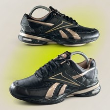 Reebok Easytone Reeinspire Ll’ 11-J18621 Black Gold Walking Trainers UK 5 VGC