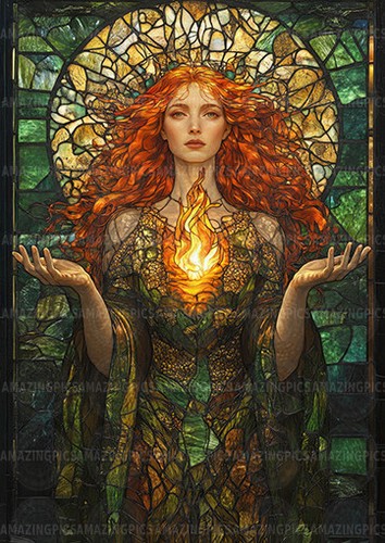 Brigid celtic goddess wall art - celtic,