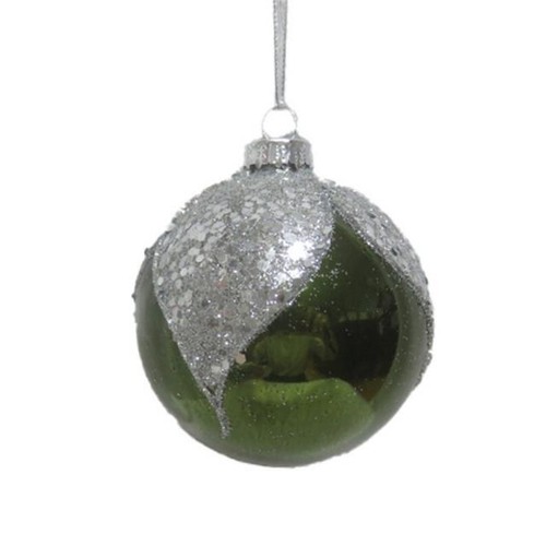 Green glass bauble - glass, with