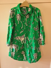 Beautiful Girls Shirt Green Dress Tiger Print Next 4/5 Years