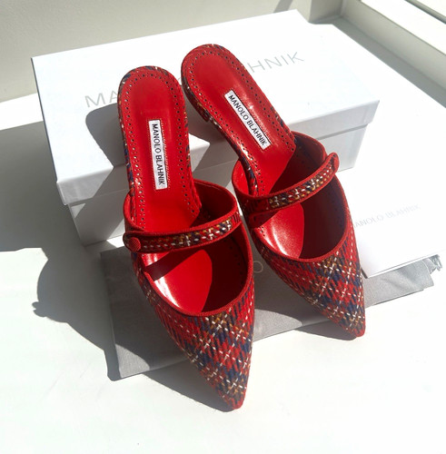 Manolo blahnik red - manolo, woven