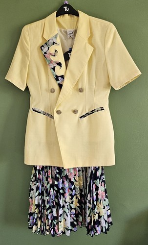 Vintage 80s yellow skirt - 80s,