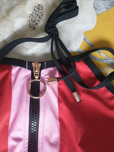 Halter top with zip front - with,