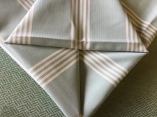 138  cm Ian Mankin fabric remnant   100%. Cotton Oxford  stripe MINT