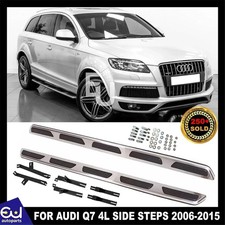 FOR AUDI Q7 SIDE STEPS RUNNING BOARDS BARS GUARD 2006-2015 4L 100% BRUSHED STEEL