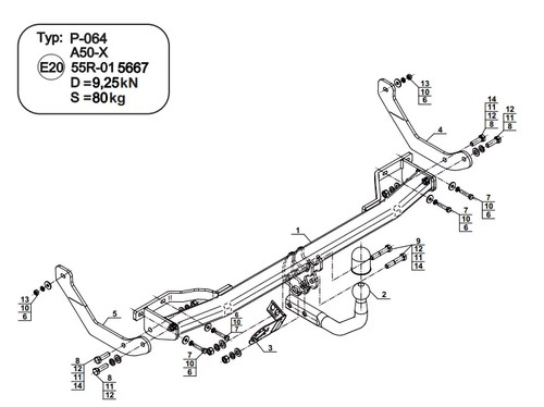 Swan neck tow bar - bar, peugeot