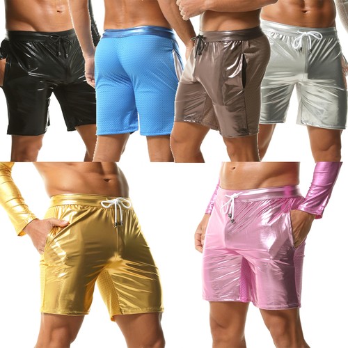 Men faux leather mesh - leather,