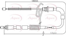 APEC Rear Right Brake Cable for Ford Transit Dual Fuel 2.3 Mar 2001 to Mar 2006