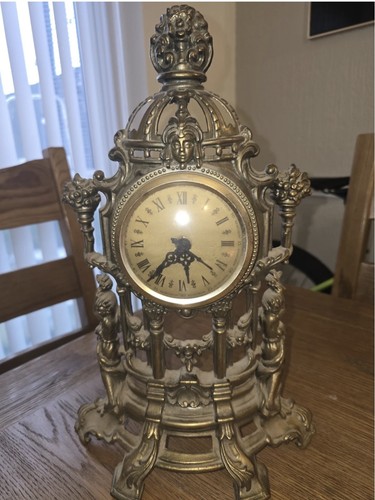 Antique brass clock made - antique,