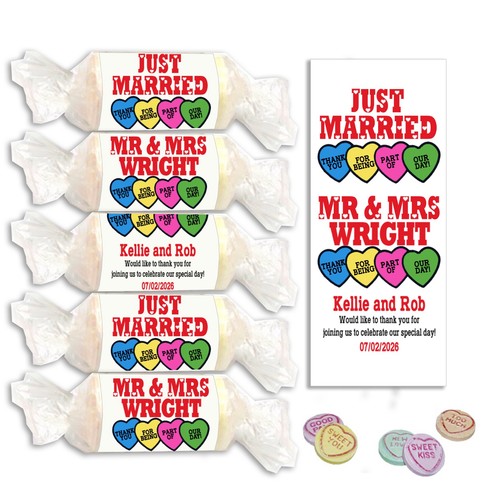 Personalised love heart sweets - love,