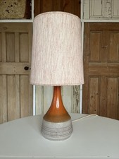 Vintage Ceramic Orange Pottery Lamp Tirling Light London 