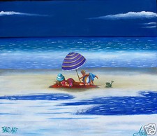 Seascape Art Painting  Beach