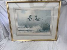 Snipe In Flight By JC Harrison Signed Art Print Framed 230/250