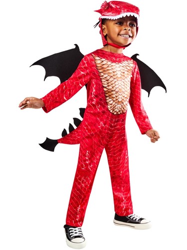 Kids red dragon costume - red, fancy