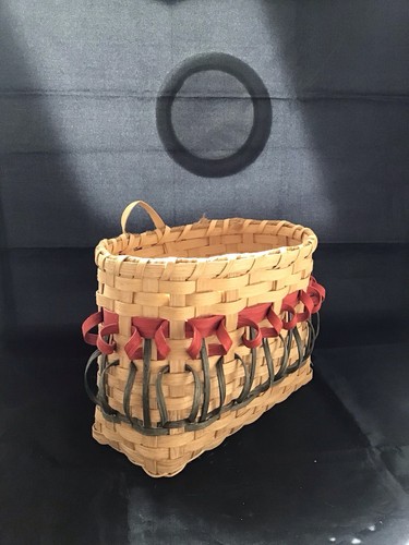 Vintage handwoven wall pocket - vintage,