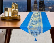 Table Runner Light Blue Thai