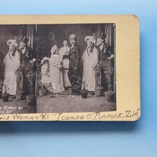 Spooky Victorian Stereoview C1895 Mask Character Wedding Scene