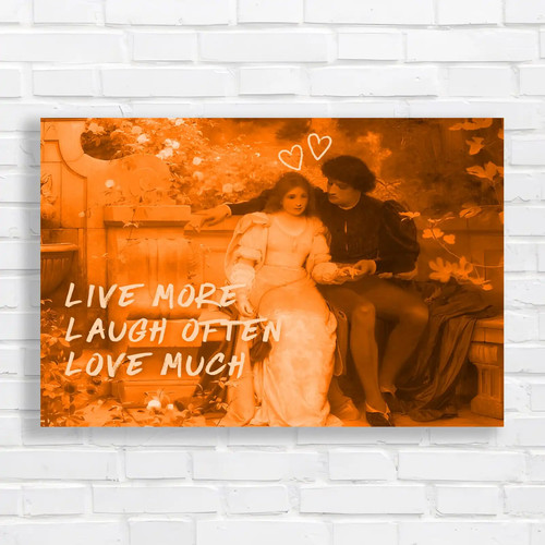 Vintage romantic couple orange - vintage,