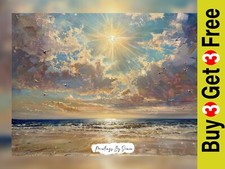 Beautiful Beach Sunrise, Oil