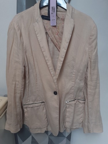 Zara women linen jacket - linen,