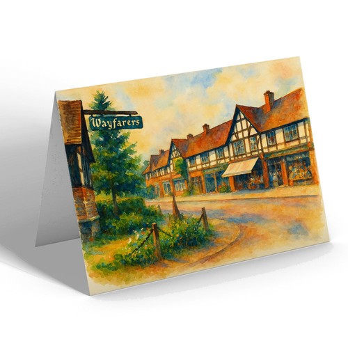 Greeting card station road - -,