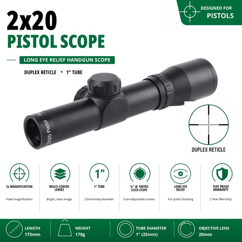 2x20 pistol scope - pistol,