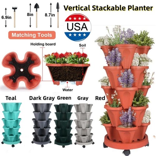 Vertical planter tier - planter, 3-7