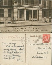 London National Hotel Upper Bedford Place Russell Square 1927 Cancel Vandyck 