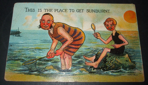 Old comic seaside sun - seaside,