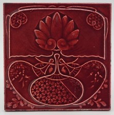 Art Nouveau Fireplace Tile Red