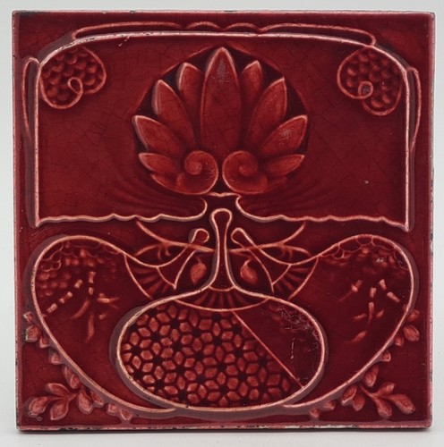 Art nouveau fireplace tile - art,