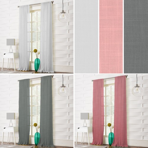 Textured voile curtain - curtain, panels