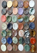 NATURAL CRYSTAL Worry Stone Palm Stone 45mm Polished Thumb Stone 40+ Varieties