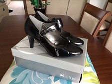 Lotus Black Patent  Diagonal Strap Shoes Size 4