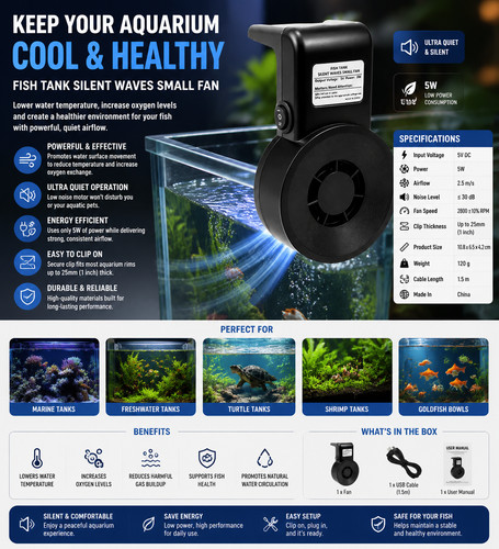 Aquarium cooling fan - fan, quiet