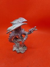 Vintage Pewter Miniature Dragon Figurine 