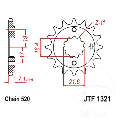 Front sprocket tooth - 14,