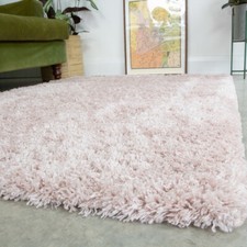 Blush Pink Shaggy Rug Thick