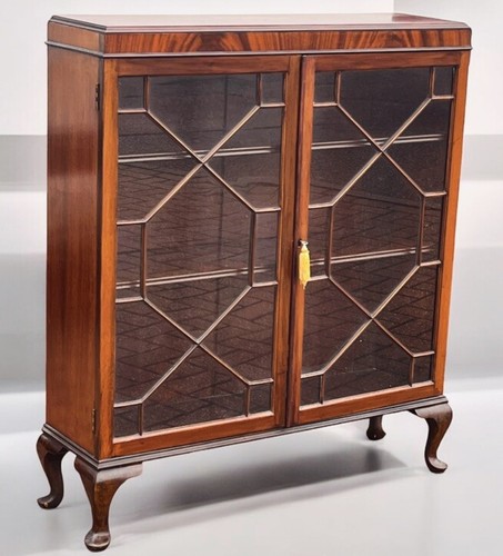 Mahogany bookcase with - mahogany,