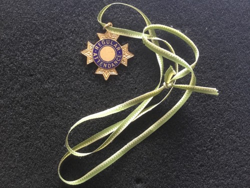 Regular attendance medal with - attendance,