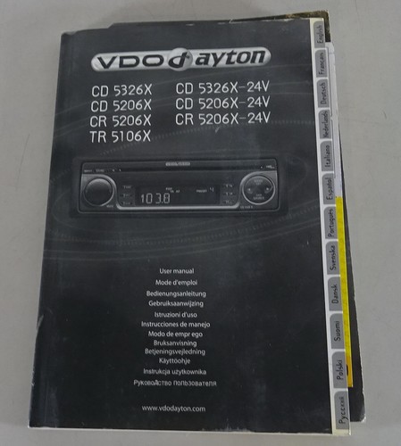 Operating instructions vdo - operating,