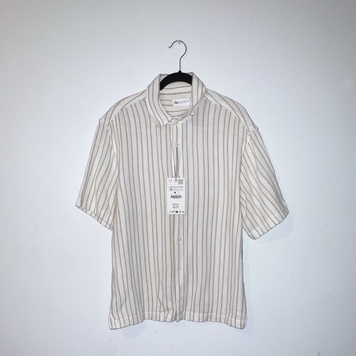 Zara men white beige striped - men, white/beige