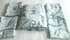 BROOMHILL Piped Mint Green Jacquard Floral King Size Duvet Cover & 4 Pillowcases