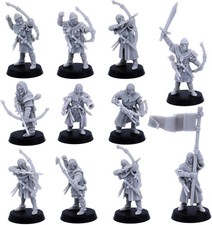 Medieval Archers & Bowmen Unit – 12x 32mm Resin Miniatures Highlands RPG Figure