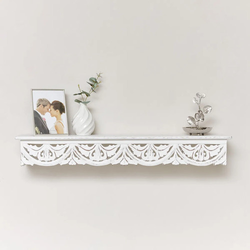 Large white wooden carved boho - wooden,